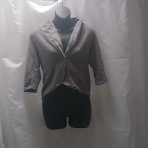 Eyeshadow gray cardigan with floral lace back